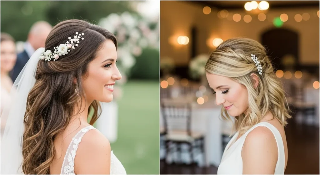 16 Half Up Half Down Wedding Hairstyles