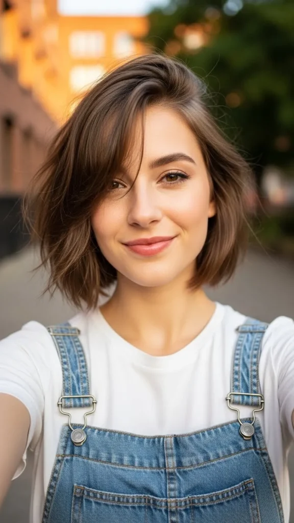 Asymmetrical Bob With Side Bangs
