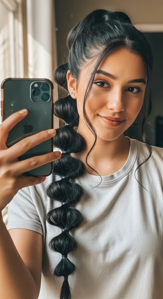 Bubble Braided Ponytail