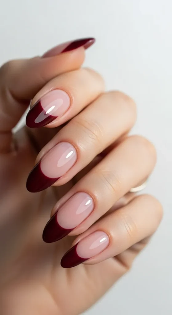 Burgundy French Tips