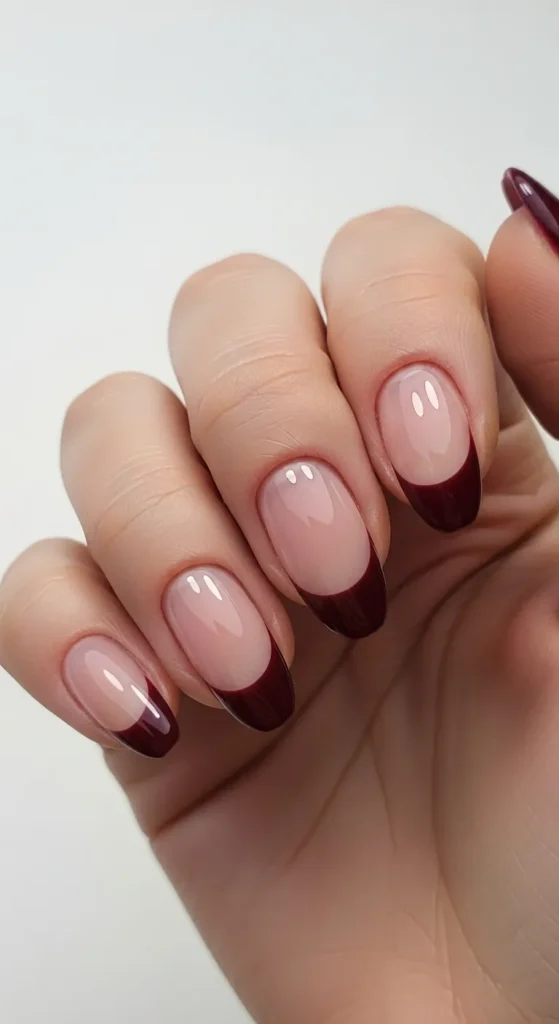 Burgundy French Tips