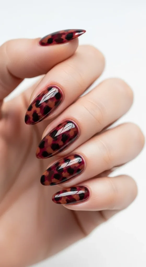 Burgundy Tortoiseshell Print