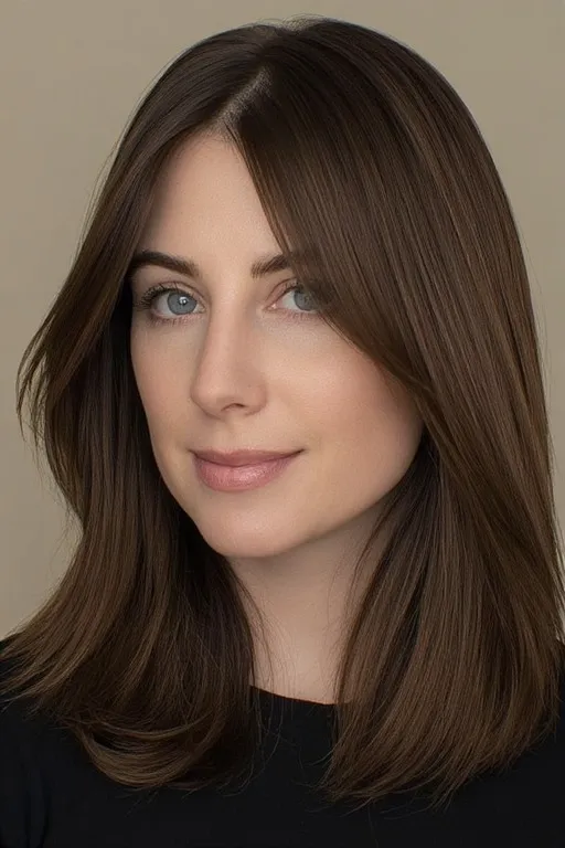 Classic Brunette with High-Contrast Shine