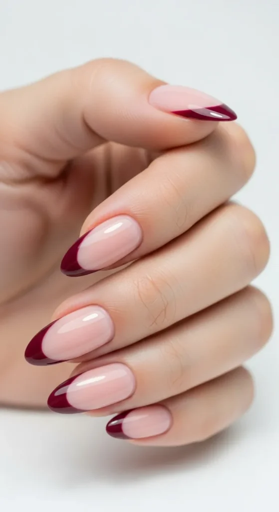 Classic Burgundy French Tips