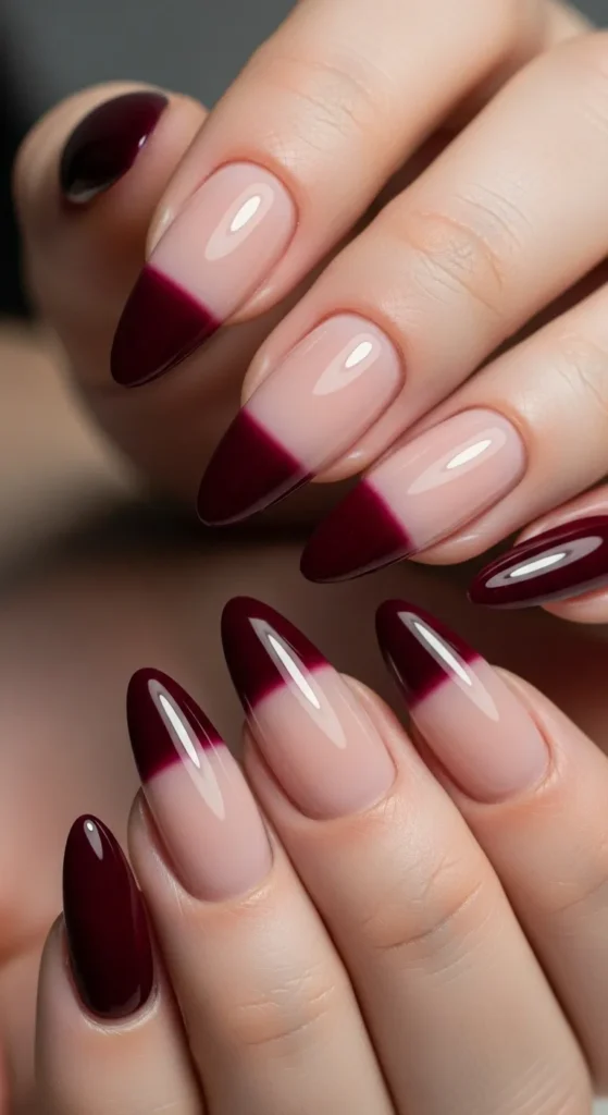 Deep Burgundy with a Whisper of Nude