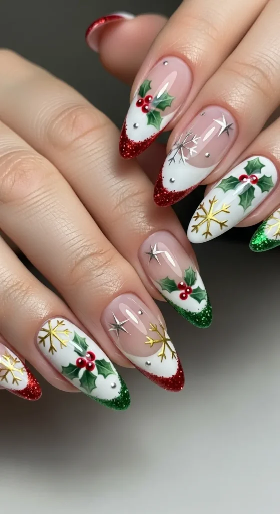 Deep Green Velvet Nails