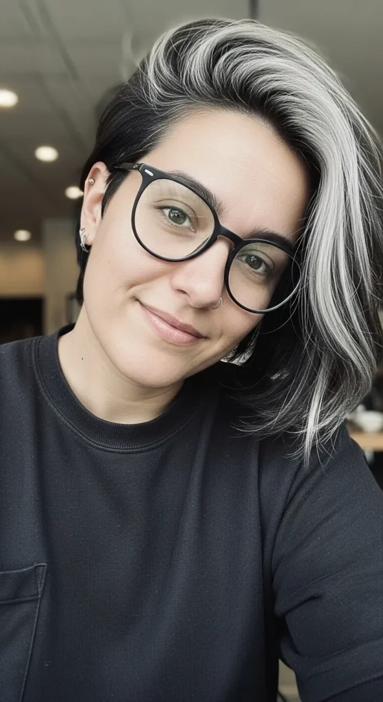 Grey Highlights on Dark Hair
