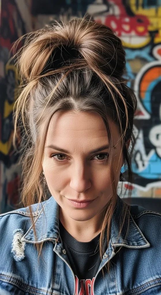 Grunge-Inspired Messy Bun
