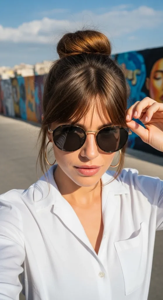 High Bun with Face-Framing Pieces