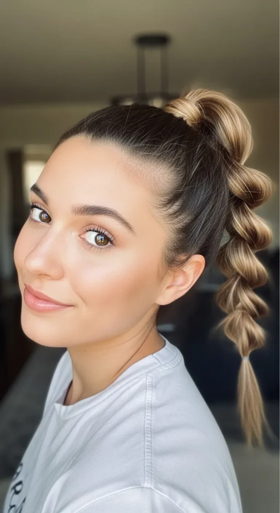 High Ponytail with a Twist