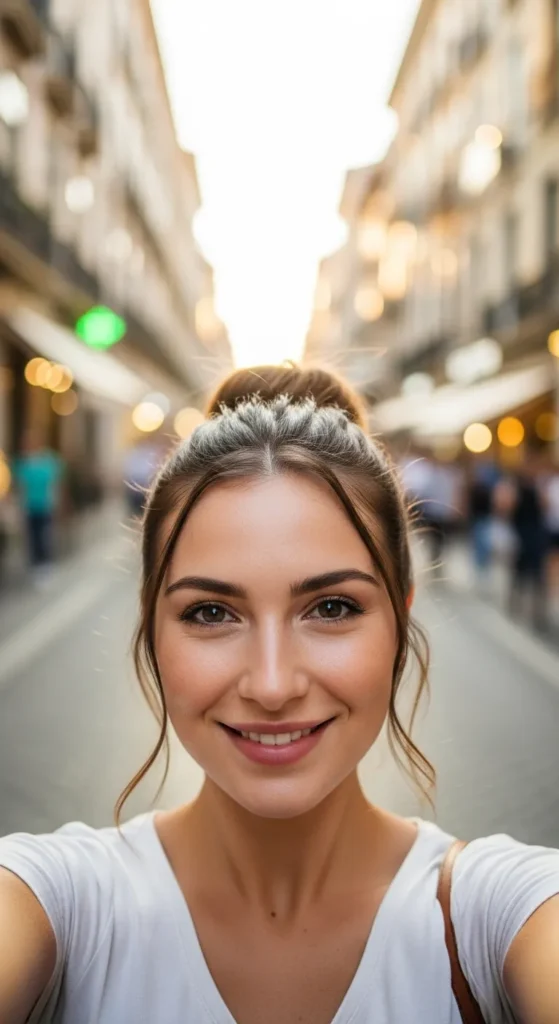 Low Bun with Center Part