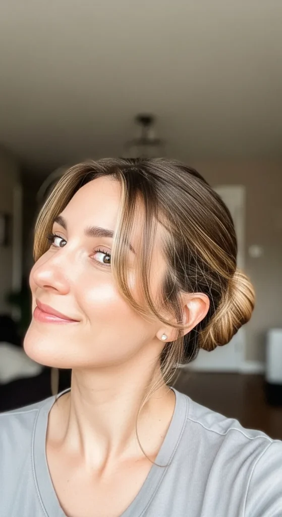 Low Bun with Face-Framing Pieces