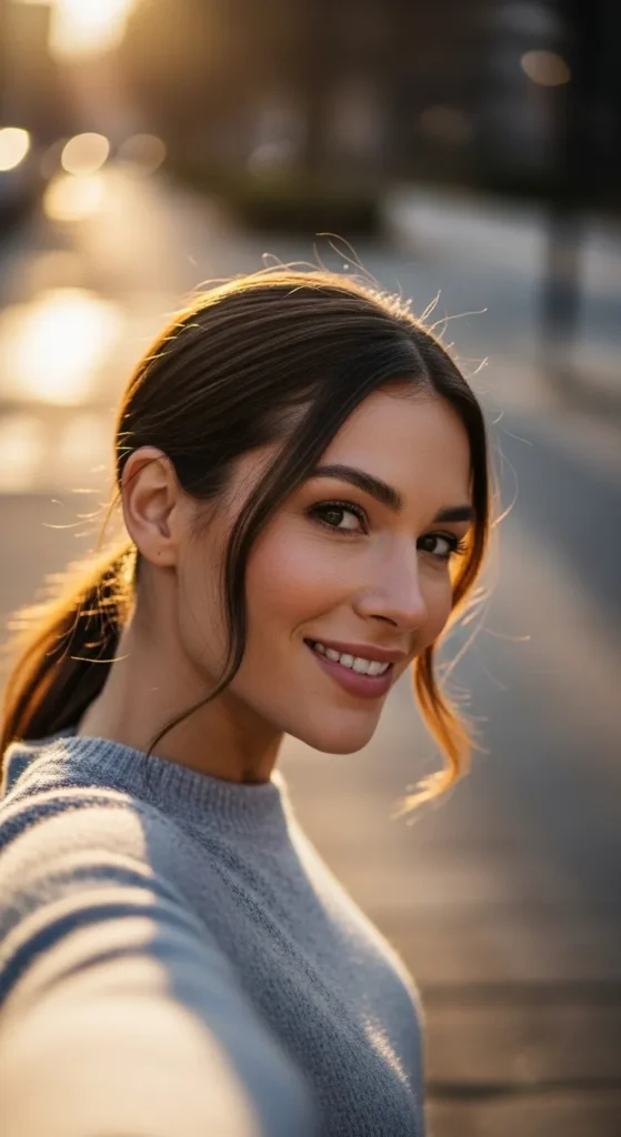 Low Ponytail with a Middle Part