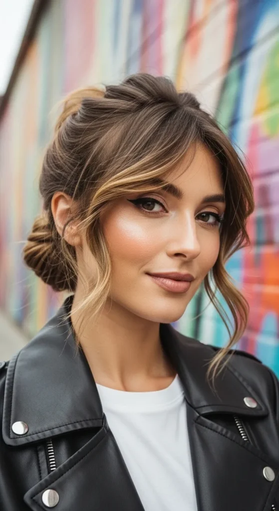 Messy Low Bun with Face-Framing Pieces
