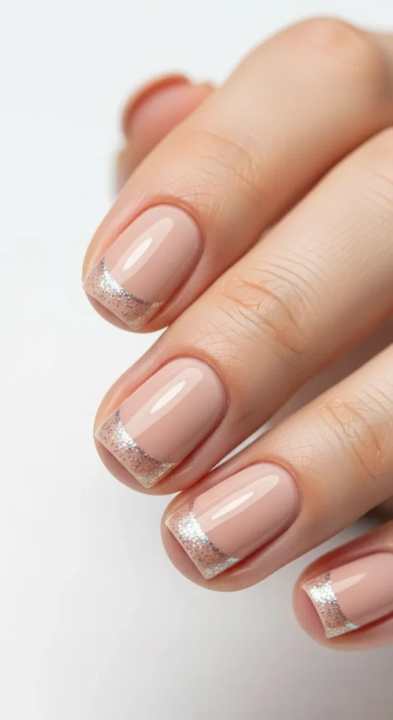 Minimal Glitter Cuticle Detail
