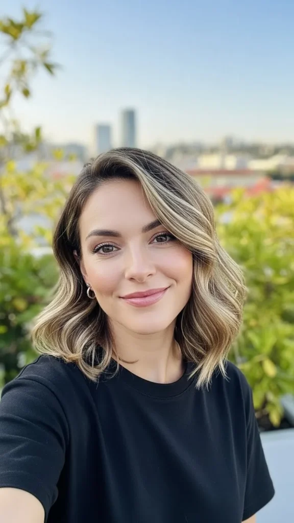 Modern Hollywood Waves With a Middle Part