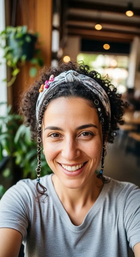 Natural Curls with Accessories