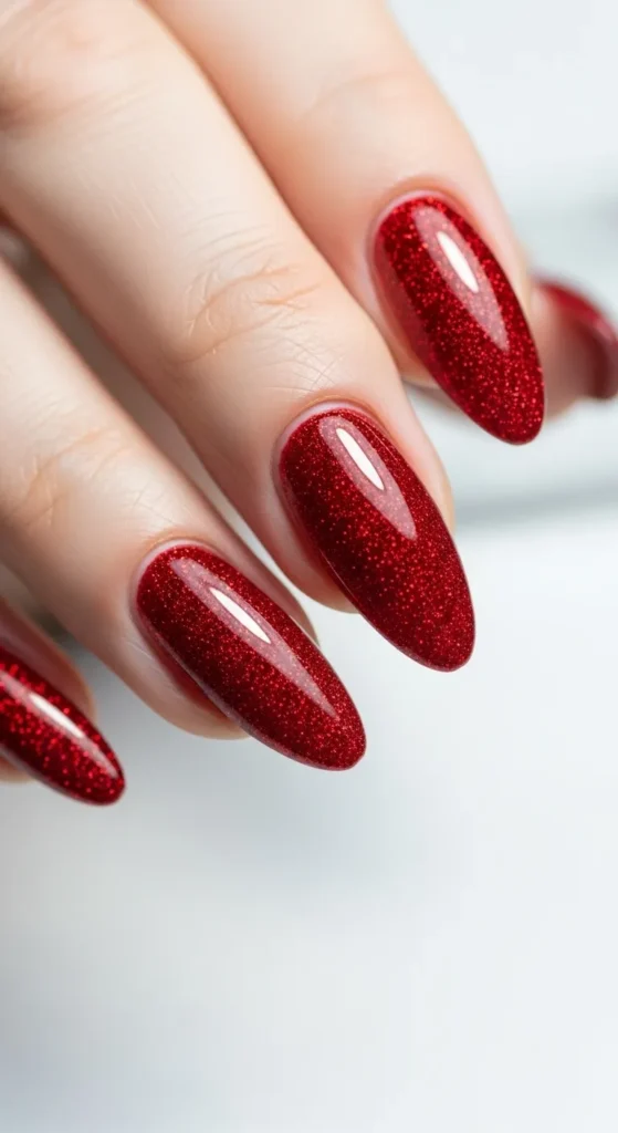 Red Glitter Nails