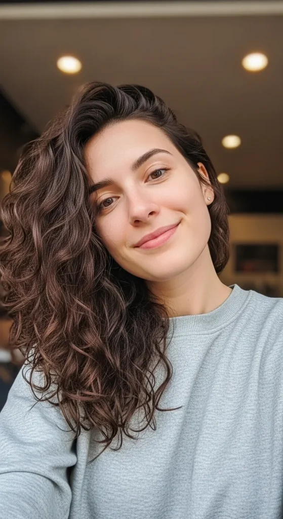 Romantic Side-Swept Curls