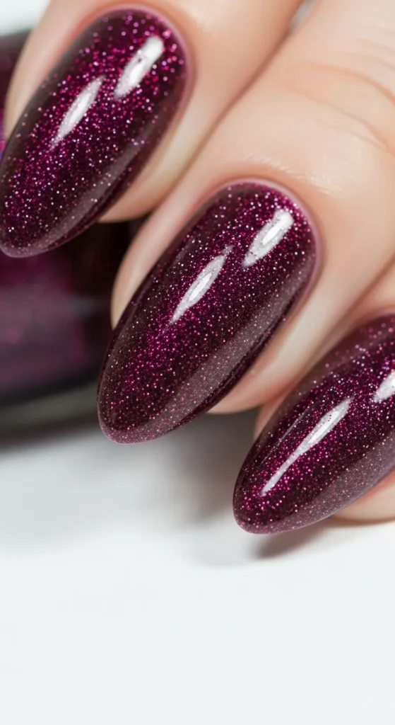Shimmery Burgundy Glitter