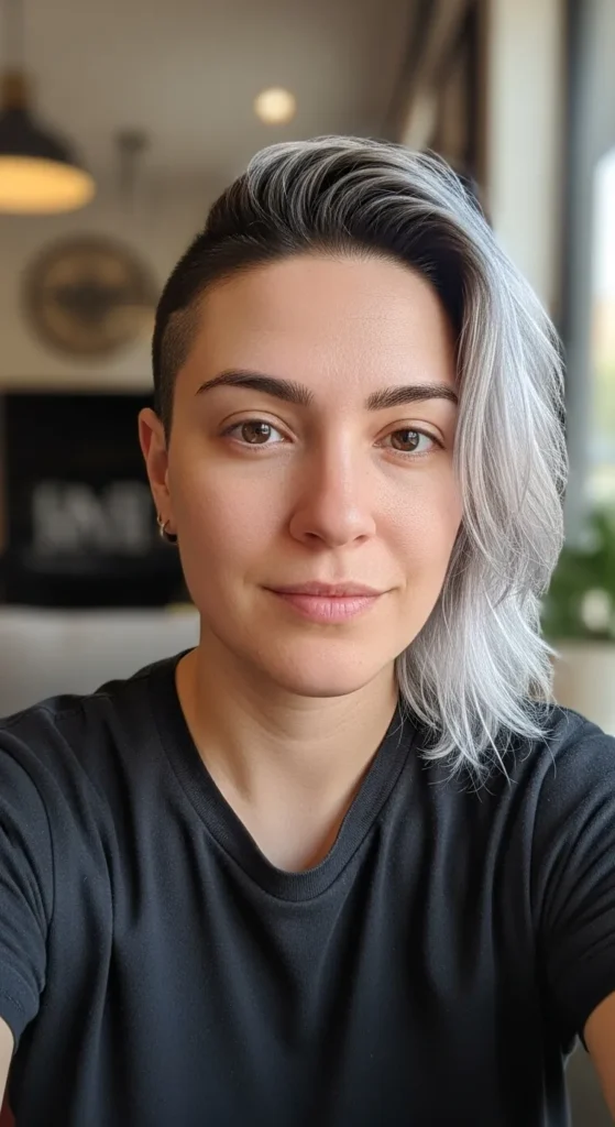 Silver with Dark Undercut