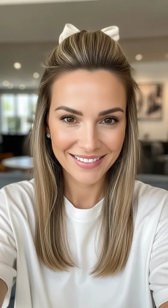 Sleek Half-Up with Bow