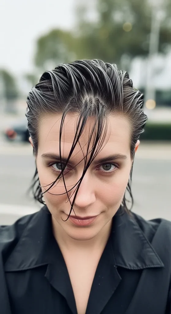 Slicked-Back Wet Look