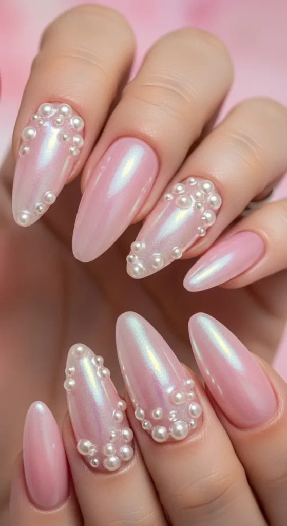 Soft Pink with Pearl Embellishments