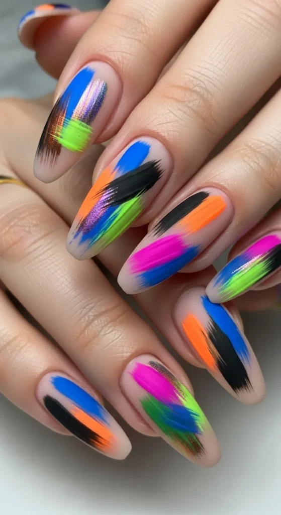 The Abstract Brushstroke Nails