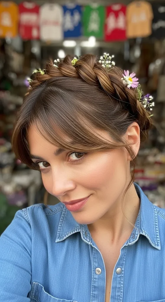 The Braided Half Halo With Soft Side Bangs