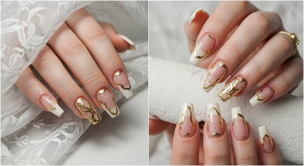 15 Elegant Aura Nails With Gold Ideas