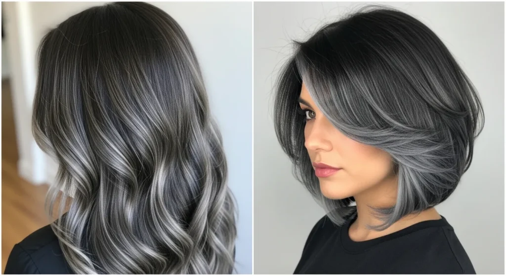 16 Grey Blending On Dark Hair Ideas