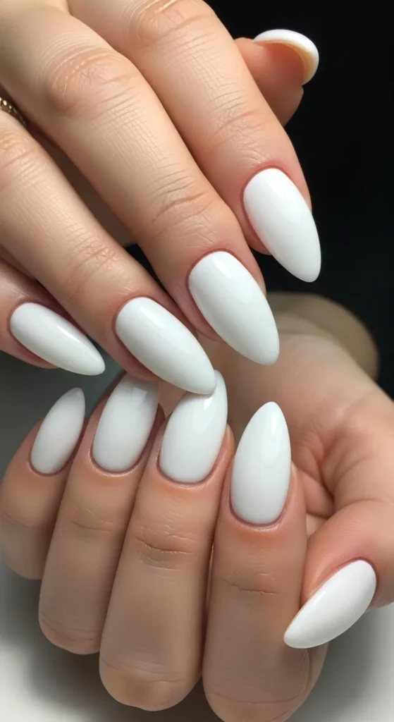 Almond-Shaped White Elegance