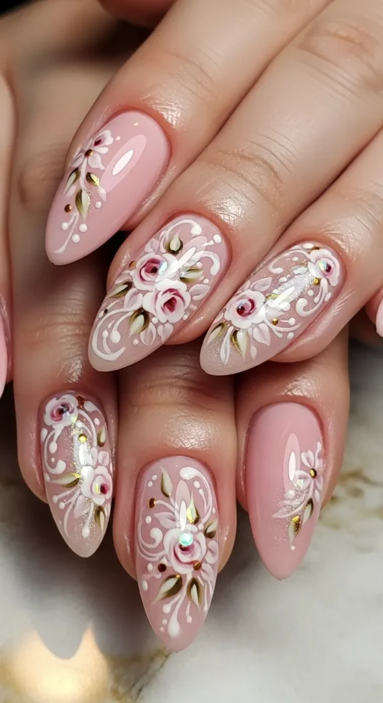 Ballet Pink with Delicate Florals
