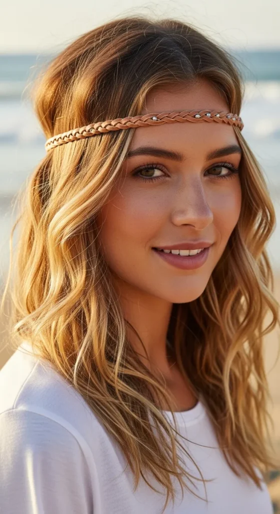 Beachy Waves with a Headband