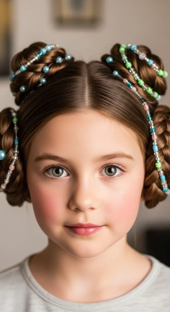 Bead-Accented “Princess Leia” Buns