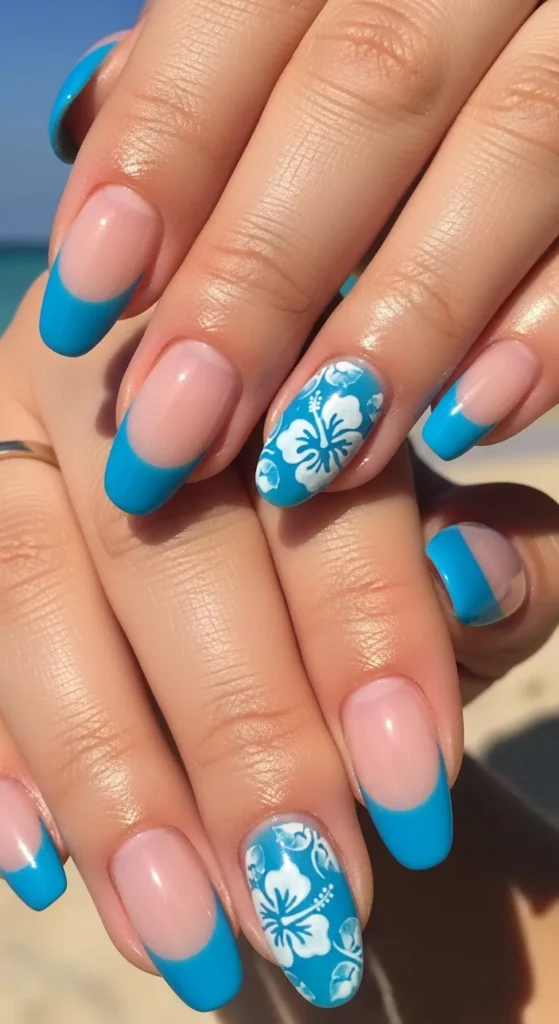 Blue Hawaii French Tips