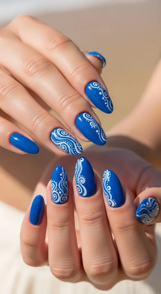 Blue Hawaii + White Swirls