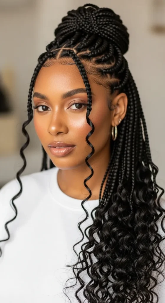 Box Braids with Curly Ends