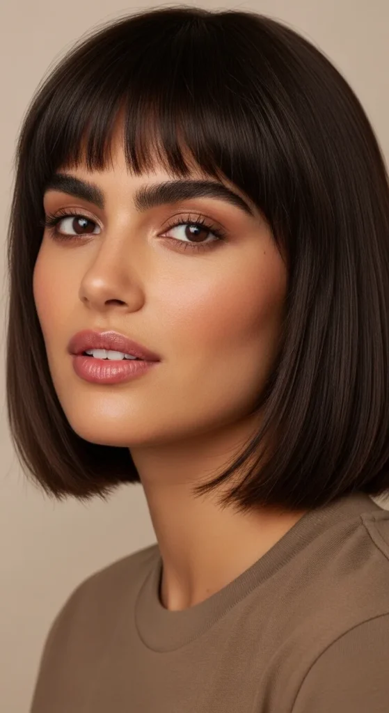 Brow-Grazing Blunt Bangs