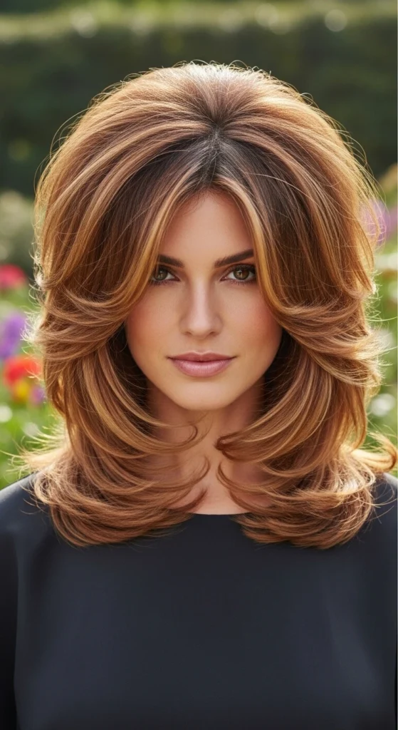 Butterfly Cut with Long Layers and Volume Crown