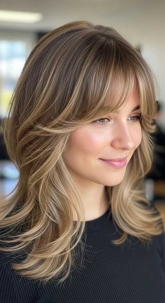 Butterfly Haircut with Soft Wispy Bangs