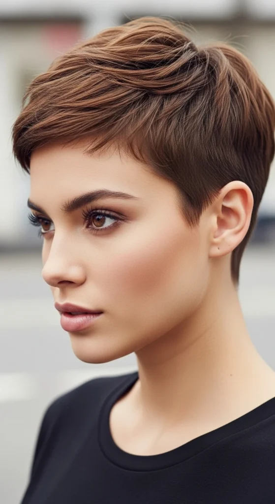 Buzzed Brown Pixie