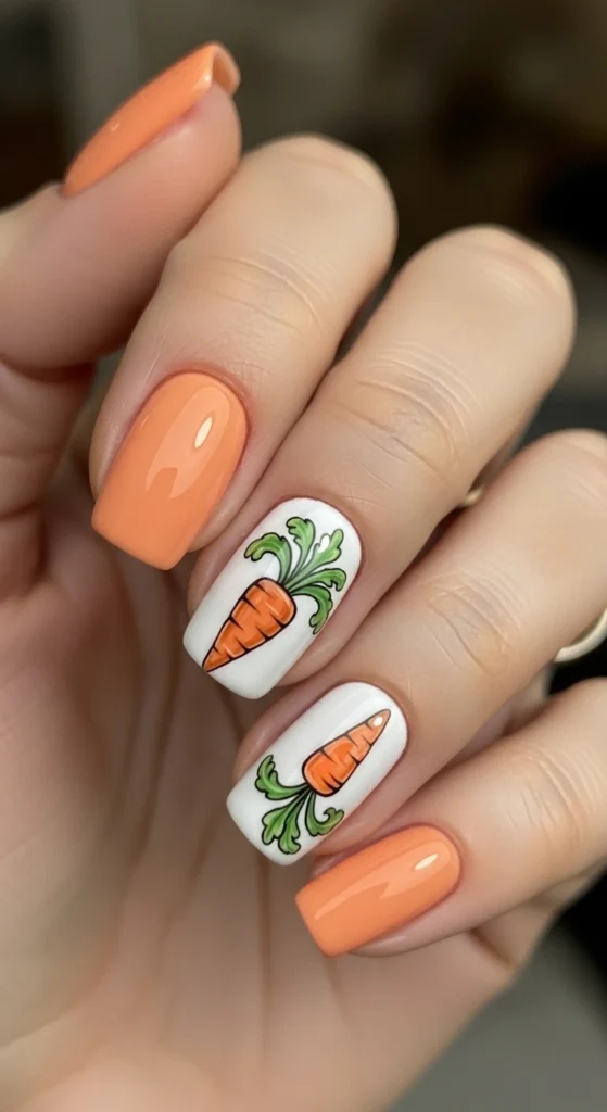 Carrot Accent Nails