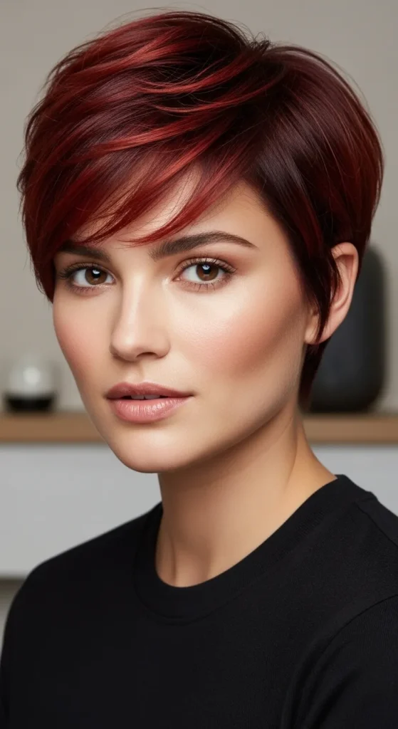 Cherry Cola Pixie Cut
