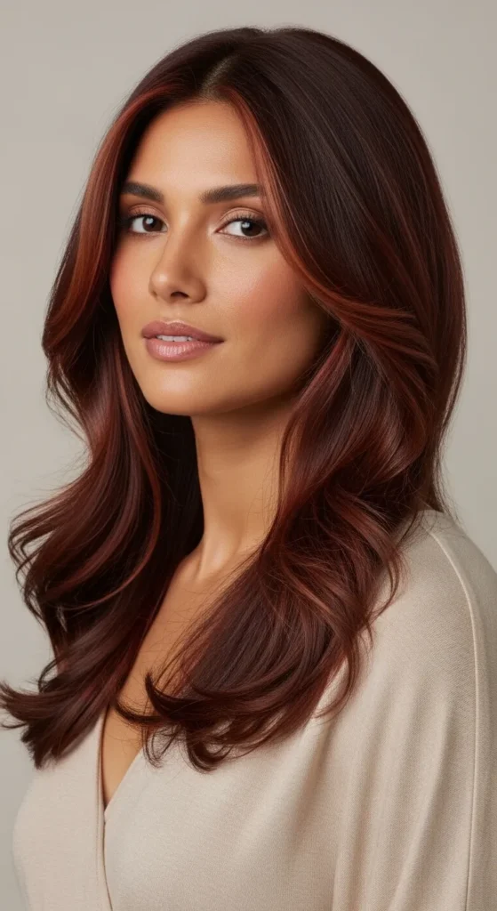 Cherry Cola With Face-Framing Highlights