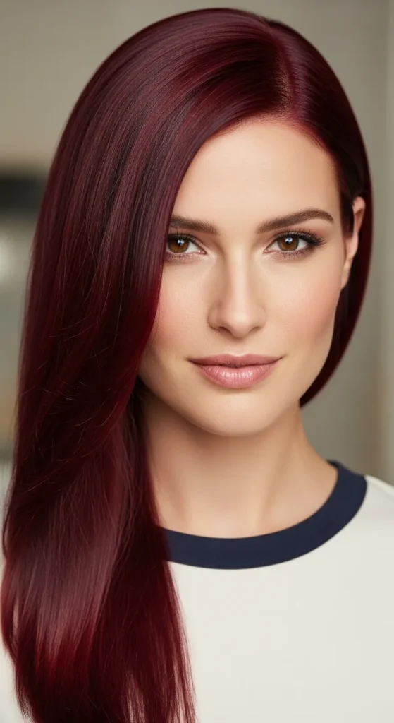 Cherry Cola on Straight Hair