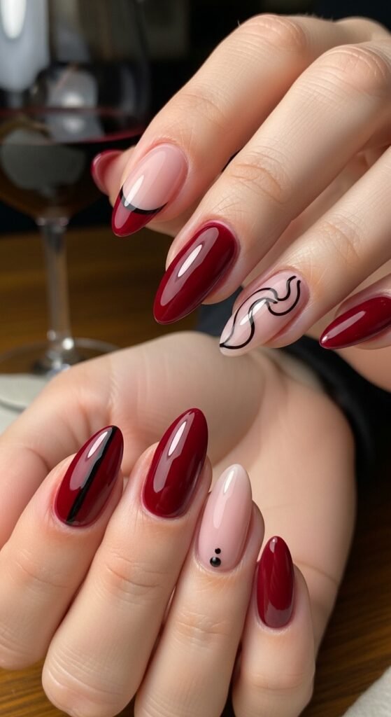 Cherry Wine with Black Accents