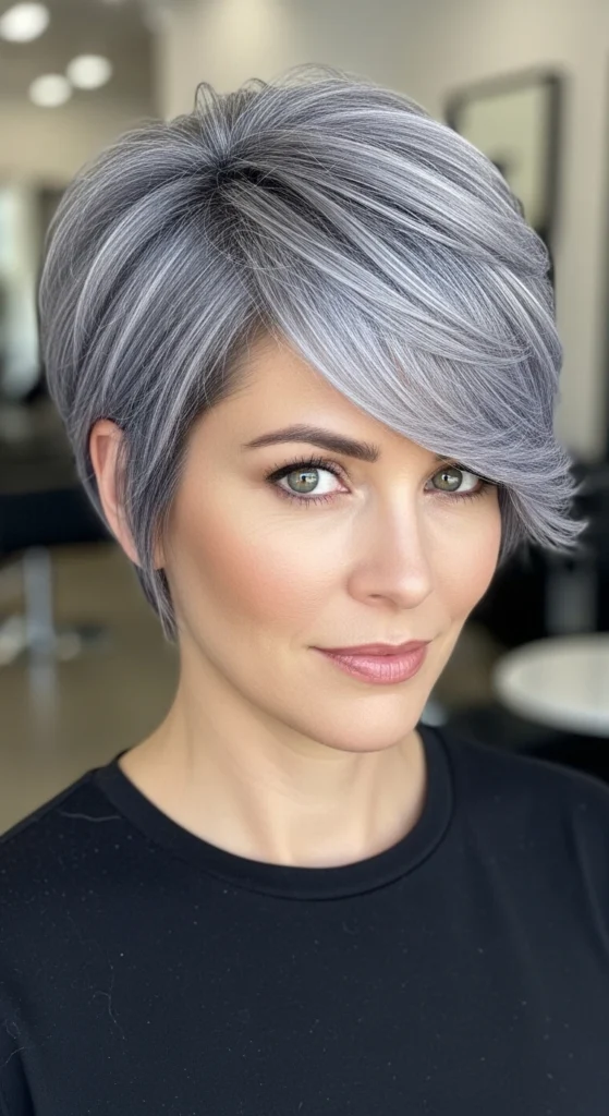 Chic Gray Pixie Cut