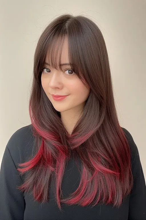 Chocolate Brown with Red Highlights